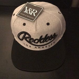 Young & Reckless Gray/Black Hat NEVER WORN